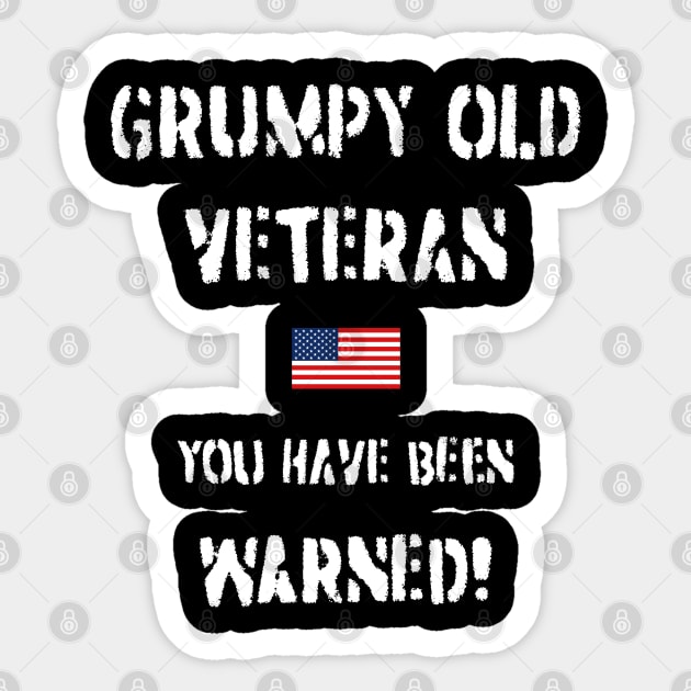 Grumpy Old Veteran (USA) Sticker by BearCaveDesigns